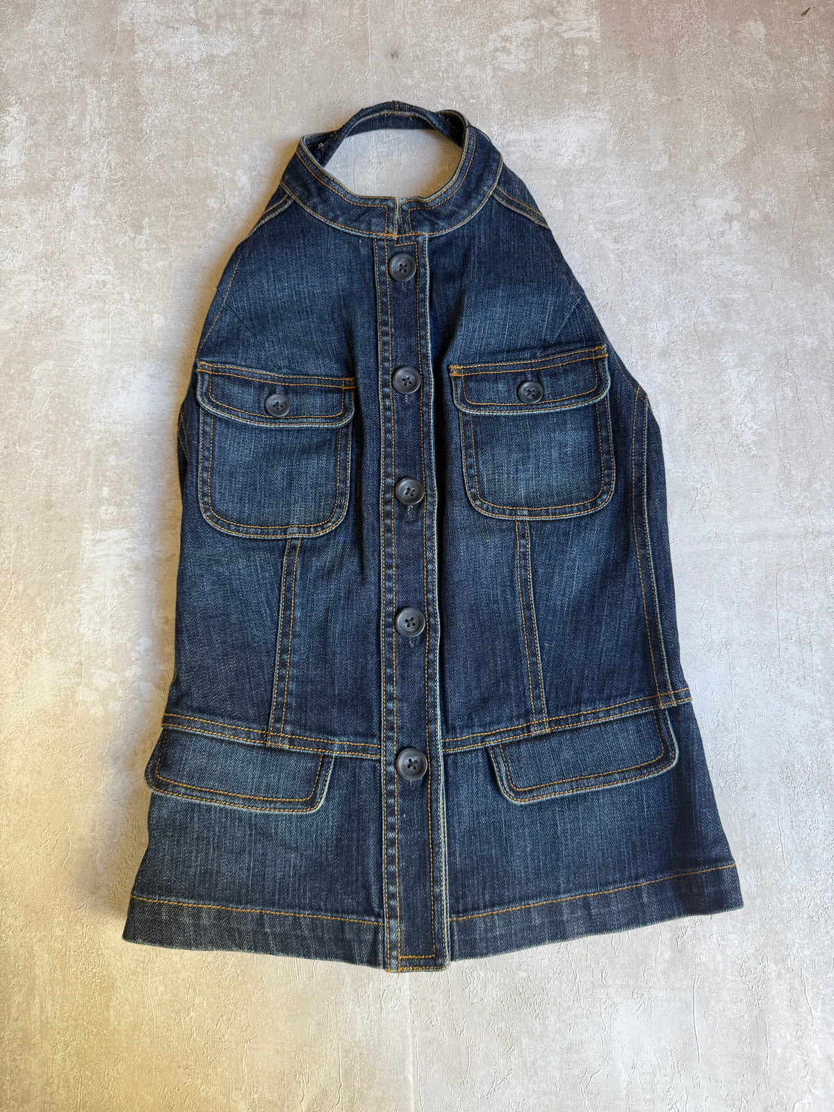 Vintage Rework Denim Halter Top