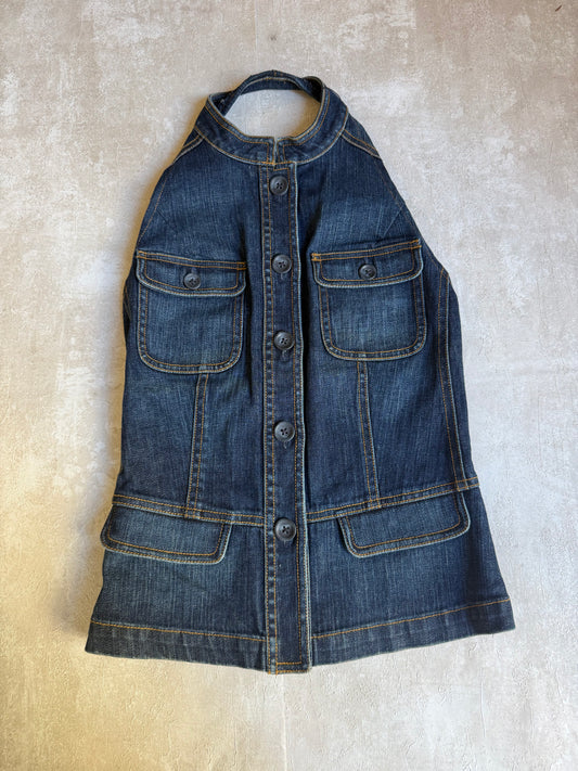 Vintage Rework Denim Halter Top