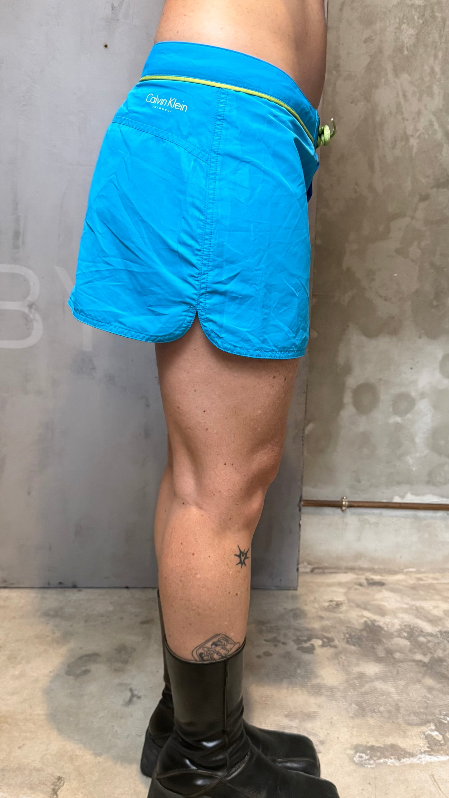 Calvin Klein Y2K Swim Mini Skirt Blue & Neon Green