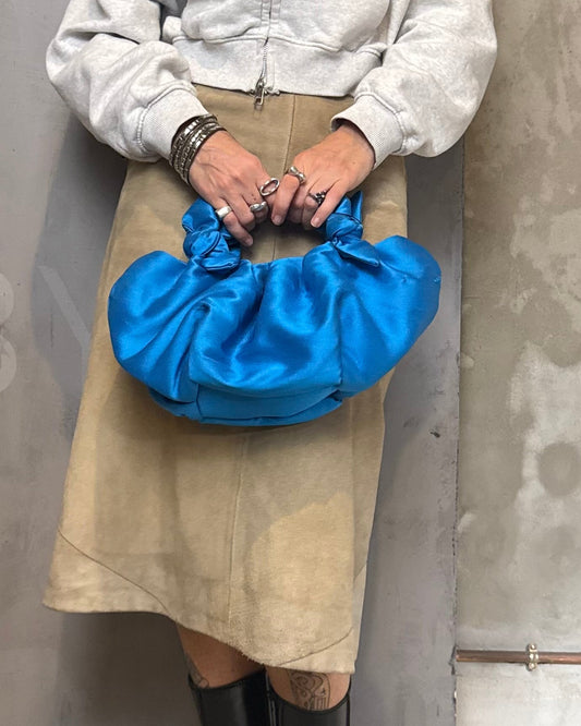Turquoise Mini Bag Knotted Handle Y2K Statement Handbag