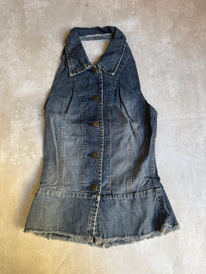 Vintage Rework Denim Halter Top