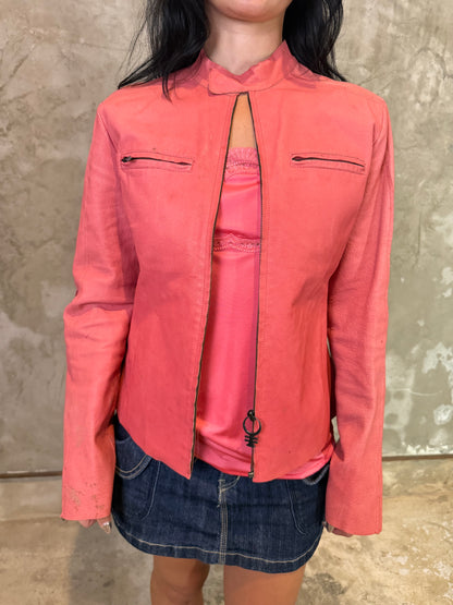 Original Diesel Salmon Leather Jacket