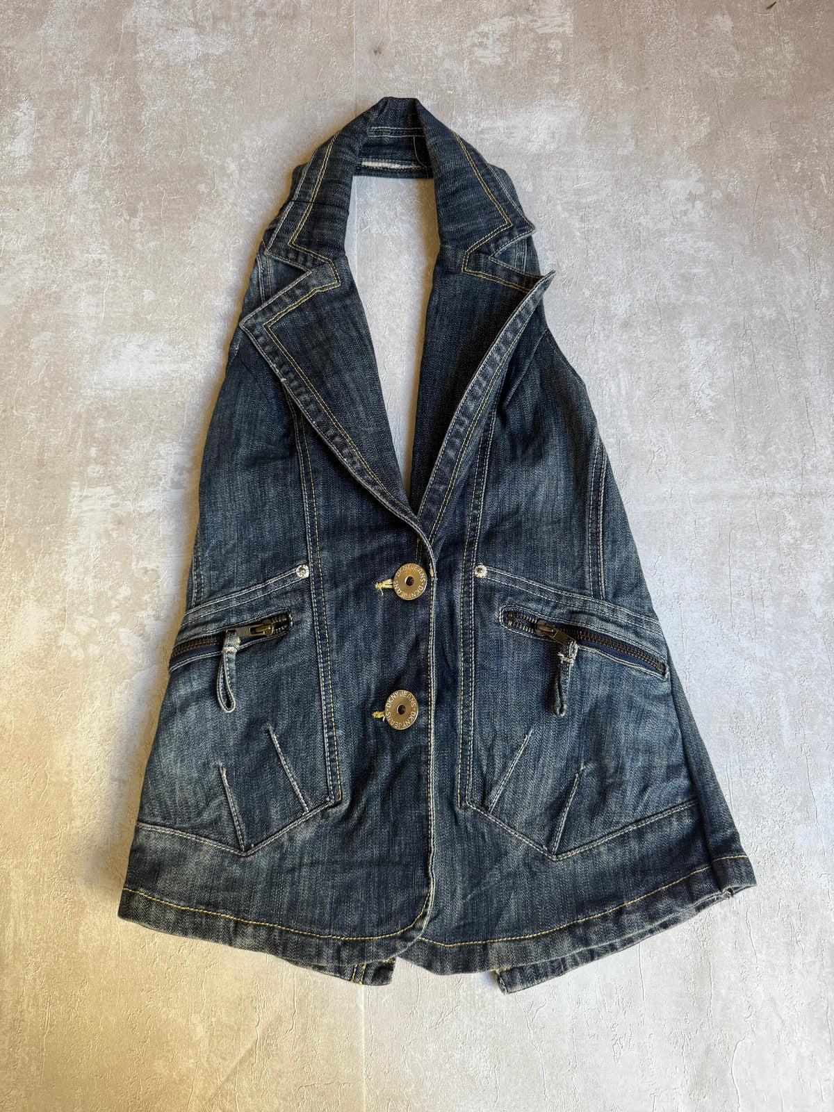 Vintage Rework Denim Halter Top
