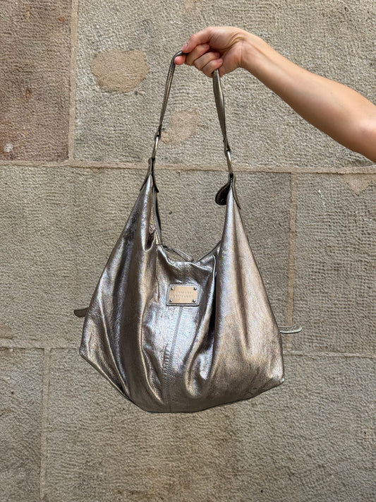 Armani Exchange Metallic Hobo Bag