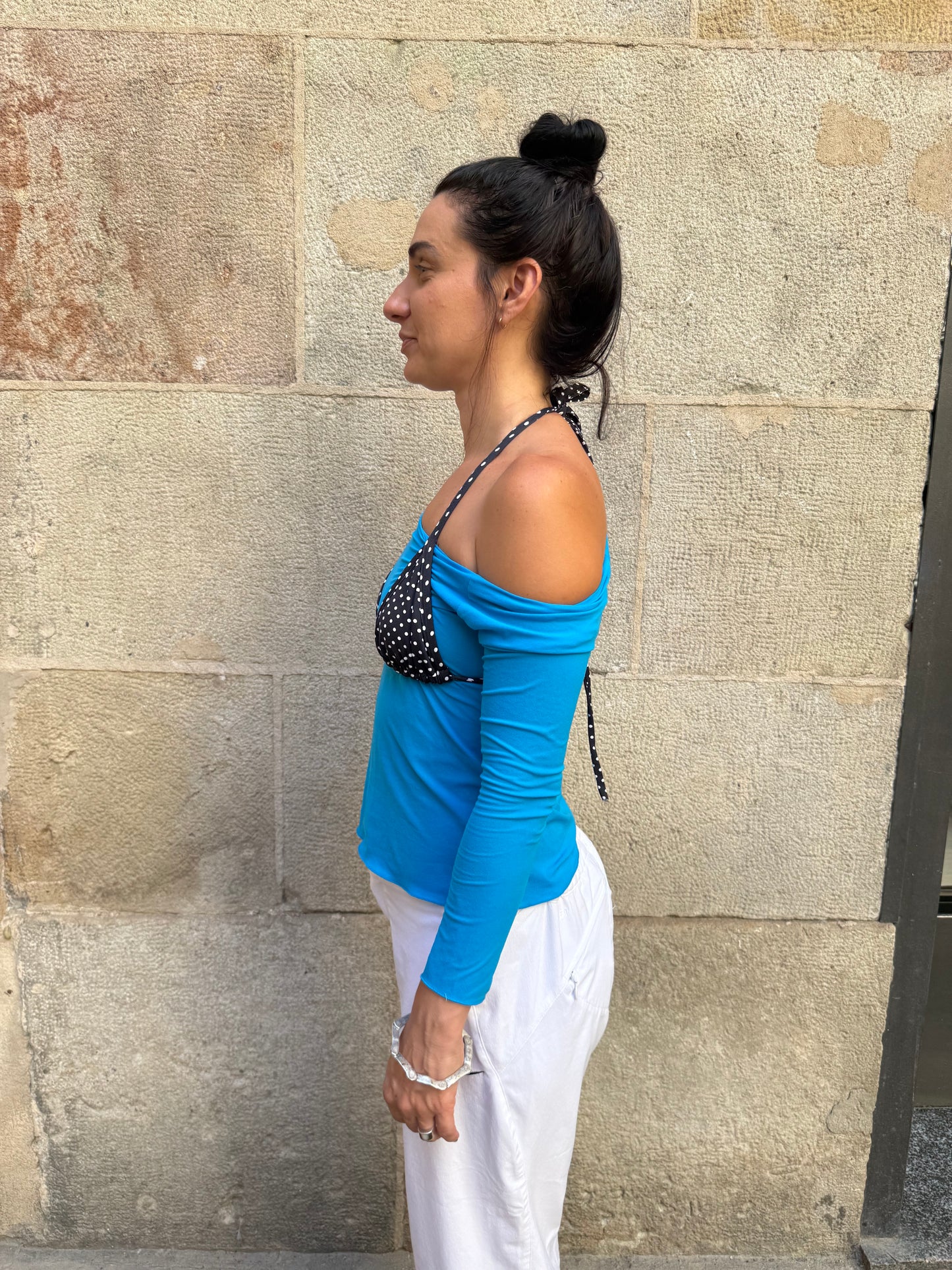 Sheer Blue Long Sleeve Top