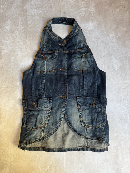 Vintage Rework Denim Halter Top