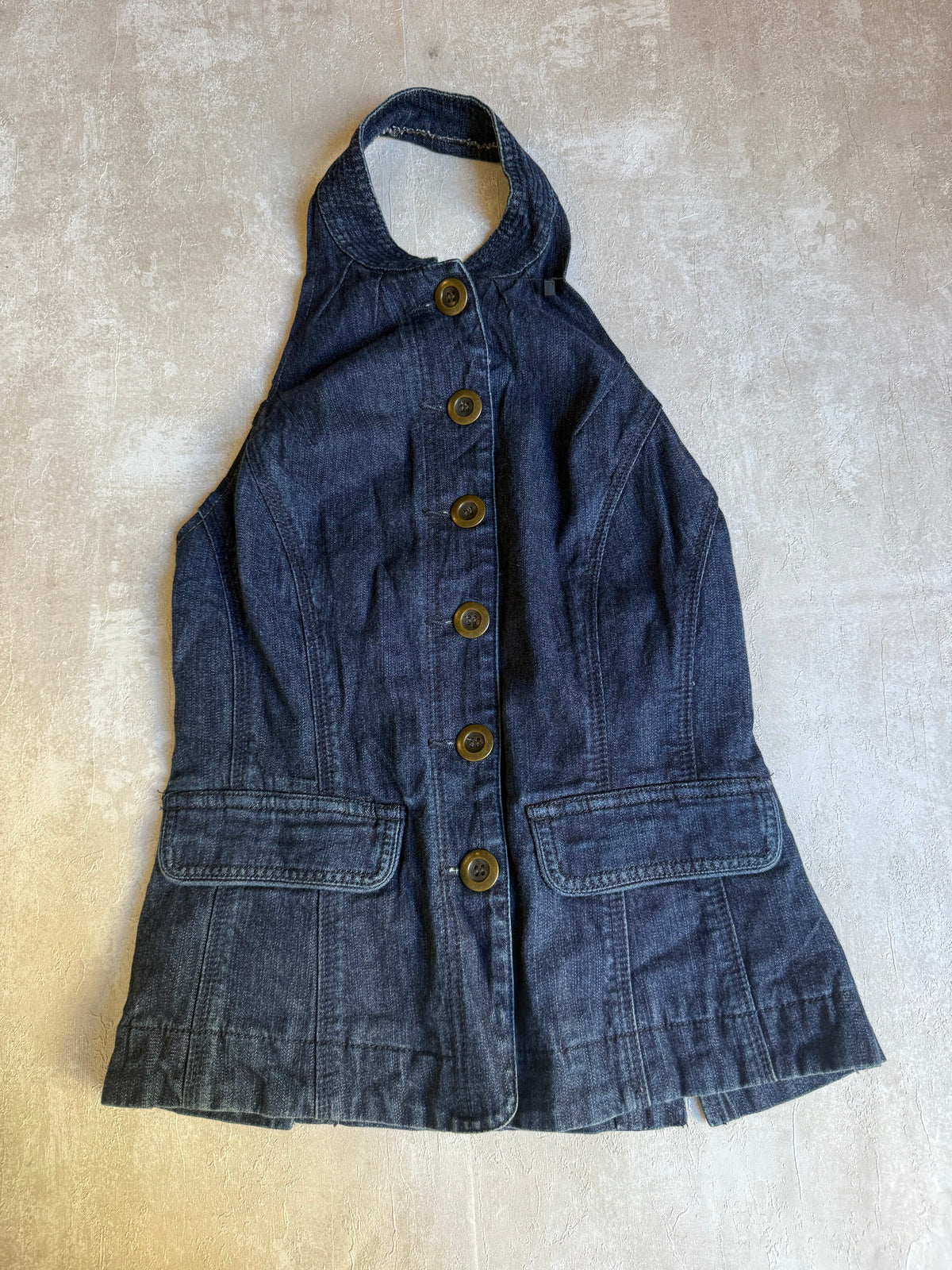 Vintage Rework Denim Halter Top
