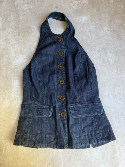 Vintage Rework Denim Halter Top