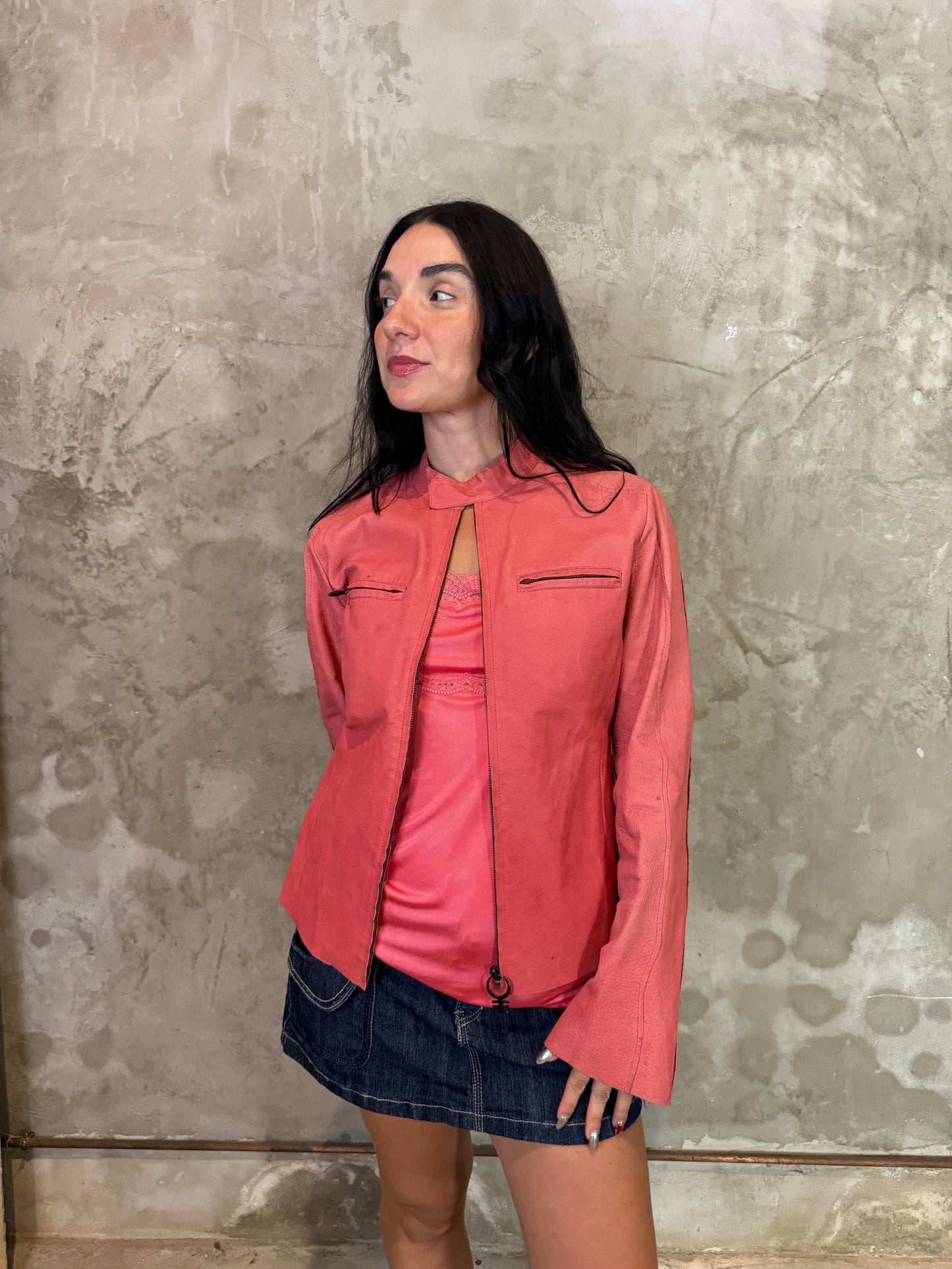 Original Diesel Salmon Leather Jacket