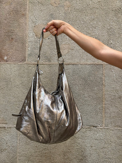 Armani Exchange Metallic Hobo Bag