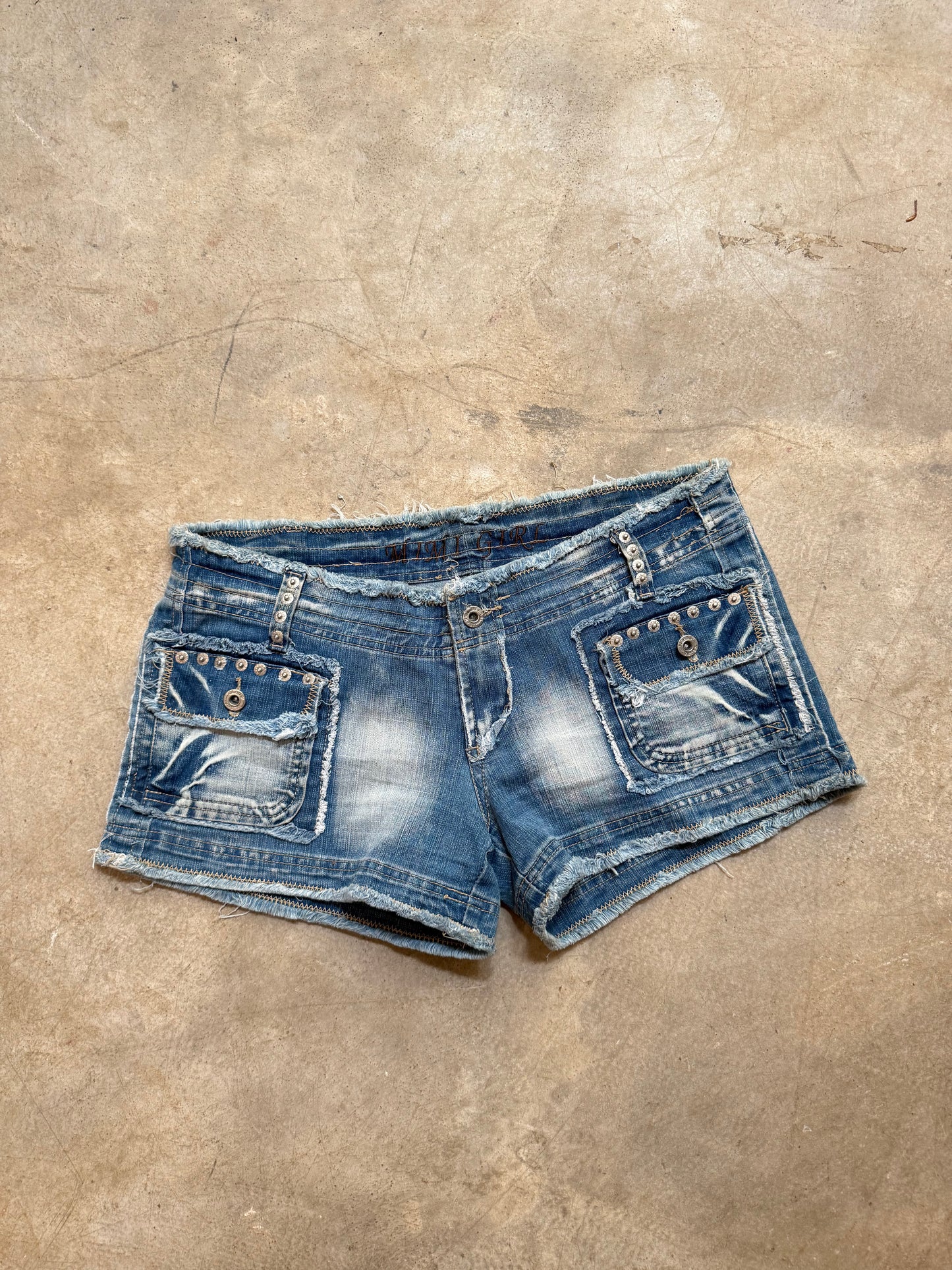 Y2K Studded Denim Micro Shorts
