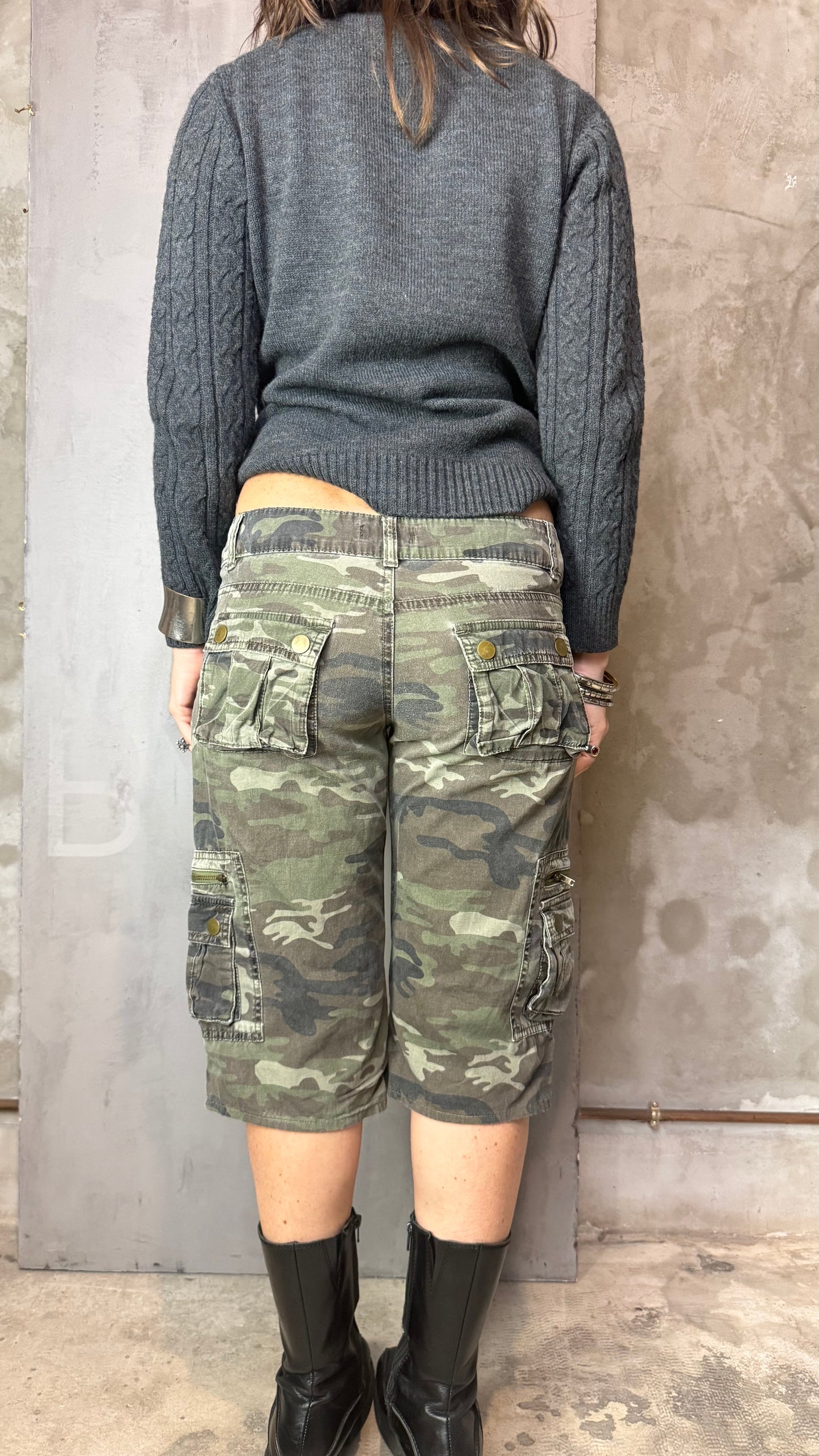 Camo Cargo Shorts Utility Style Vintage