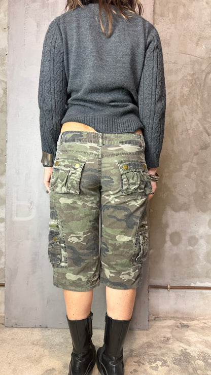 Camo Cargo Shorts Utility Style Vintage