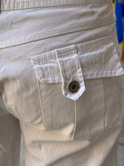 White Capri Cargo Pants