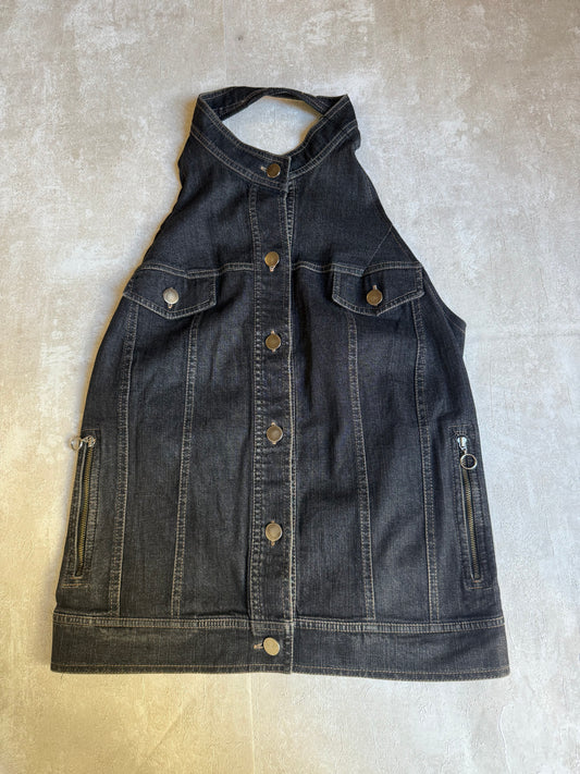 Vintage Rework Denim Halter Top