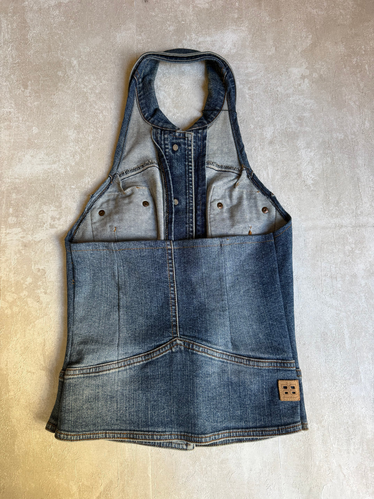 Vintage Rework Denim Halter Top