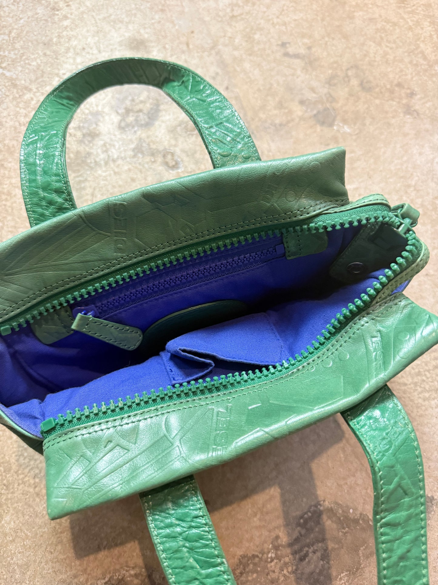 Vintage Diesel Green Leather Bag