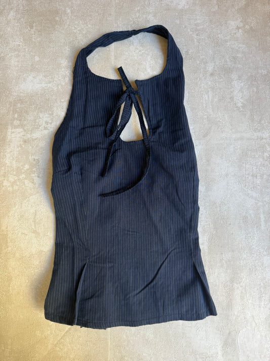 Vintage Rework Stripe Halter Top