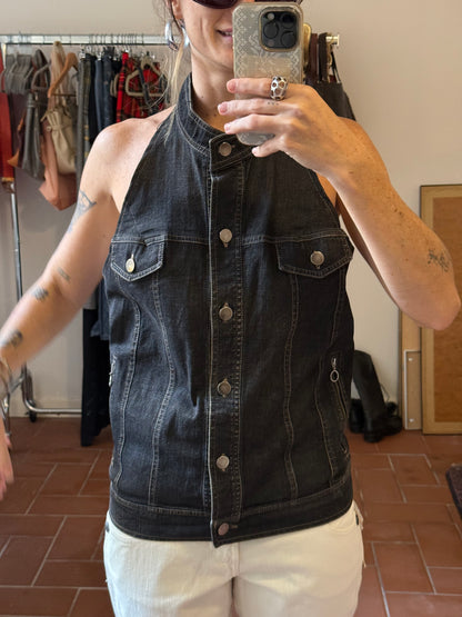 Vintage Rework Denim Halter Top