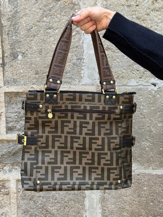 Vintage Fendi Zucca Canvas Tote Bag