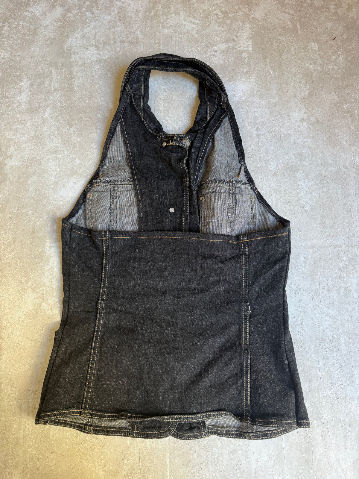Vintage Rework Denim Halter Top