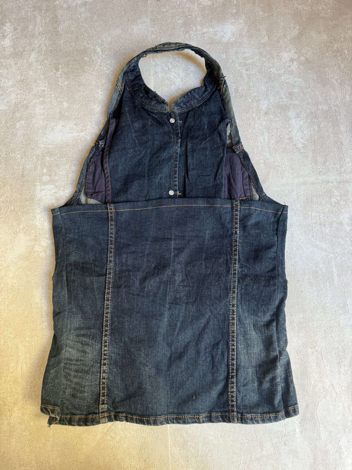 Vintage Rework Denim Halter Top