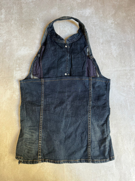 Vintage Rework Denim Halter Top