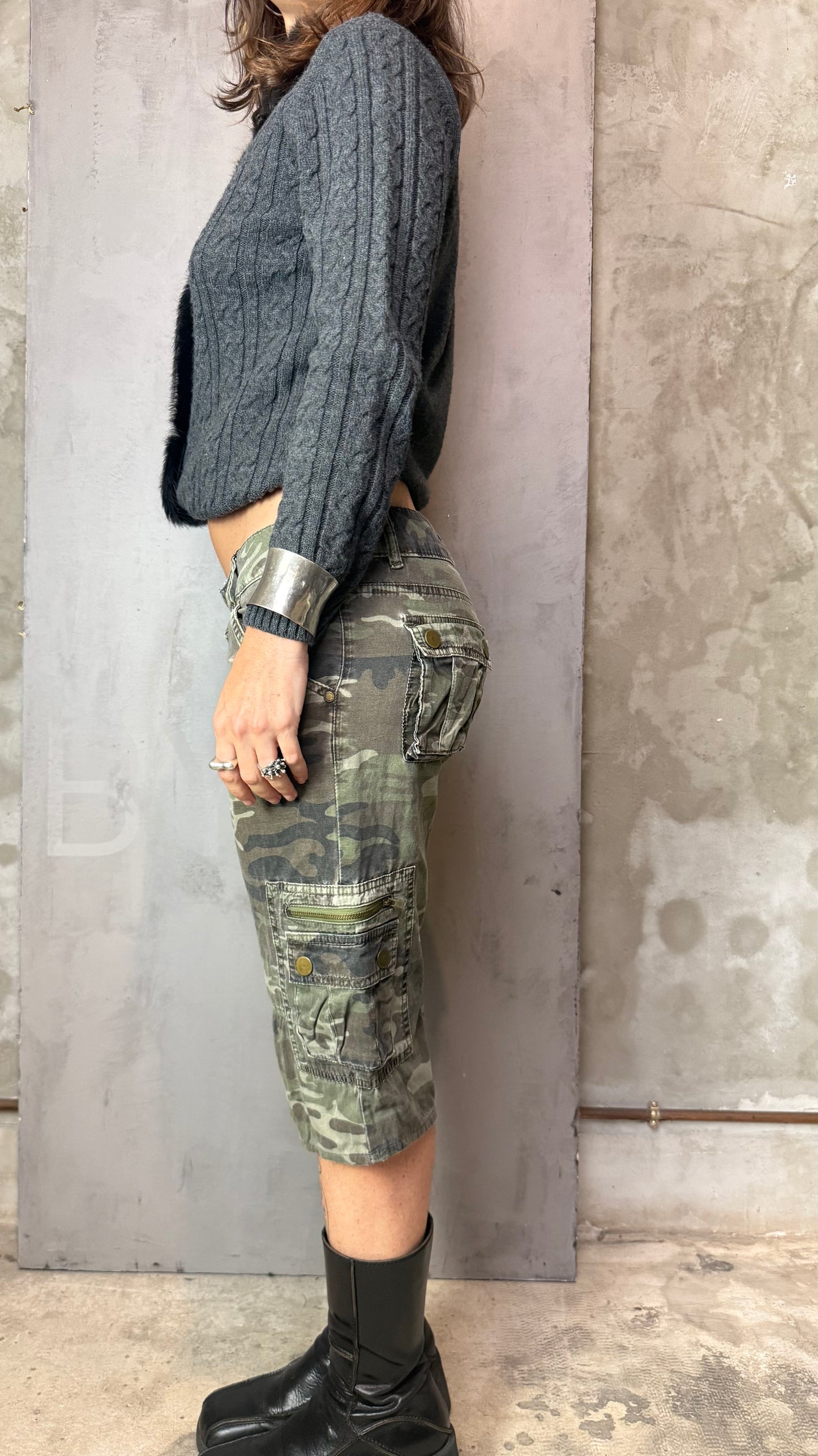 Camo Cargo Shorts Utility Style Vintage