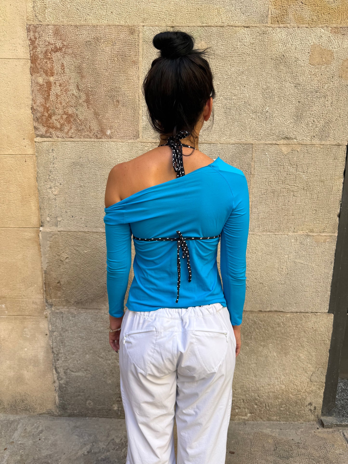 Sheer Blue Long Sleeve Top
