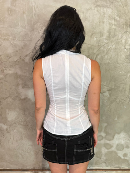 Adolfo Dominguez White Linen Top