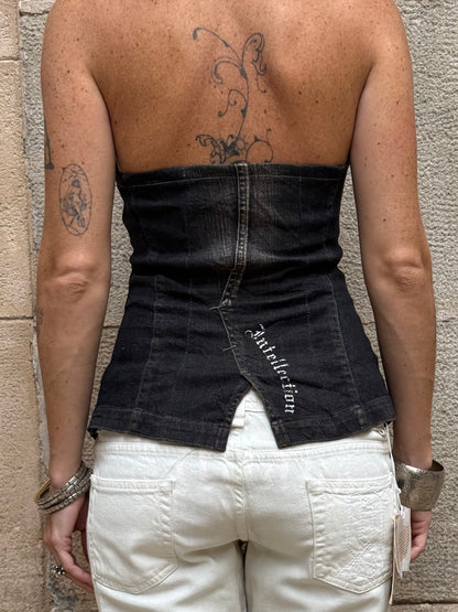 Vintage Rework Denim Halter Top