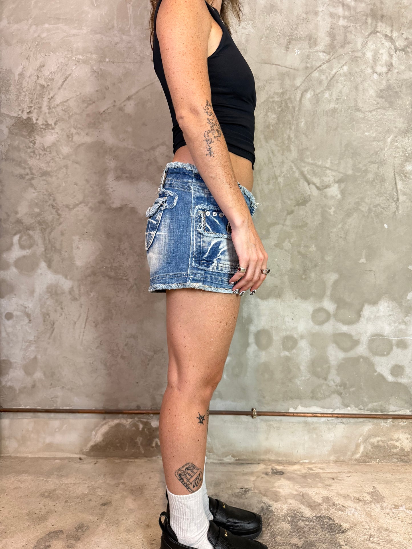 Y2K Studded Denim Micro Shorts