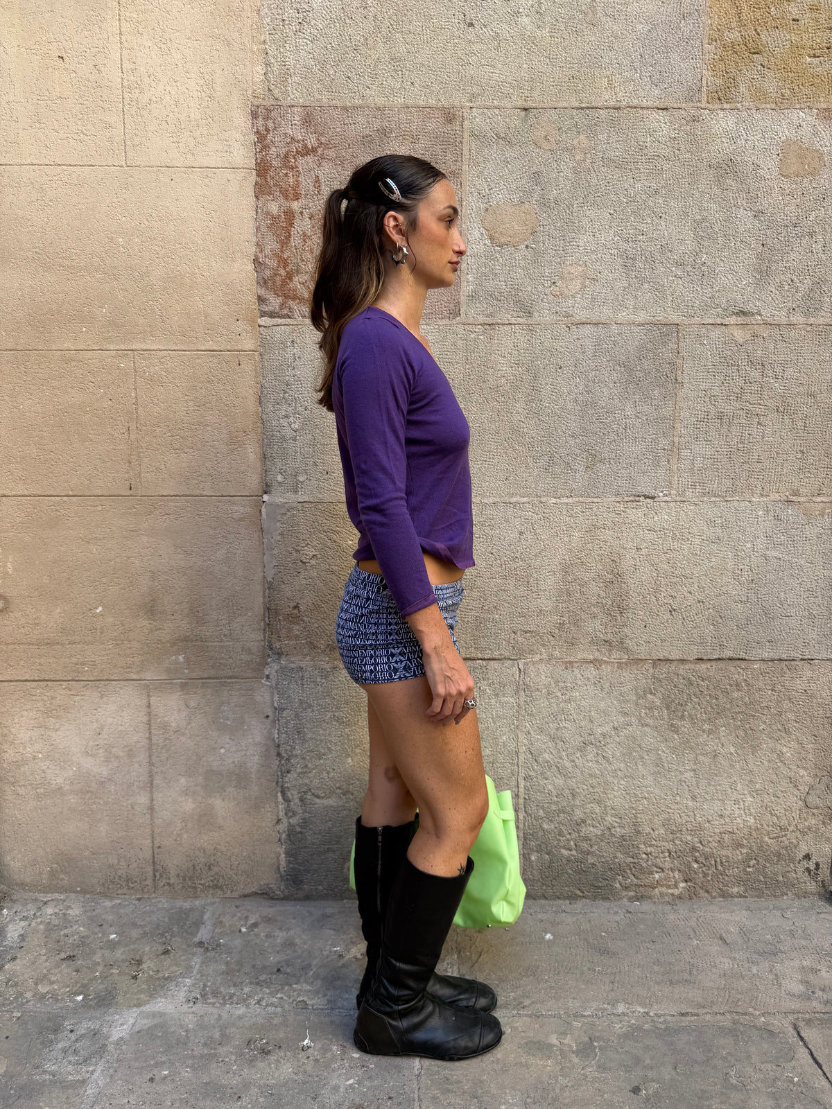 Emporio Armani Vintage Purple Long Sleeve Top