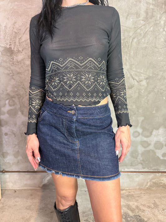 Sheer Mesh Top – Size 40 (Fits M)