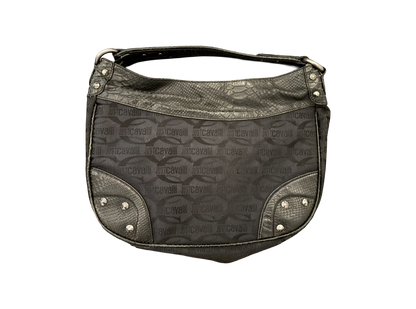 Just Cavalli Monogram Shoulder Bag with Studded Leather Details