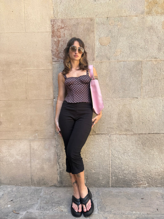 Pink Faux Leather Tote Bag