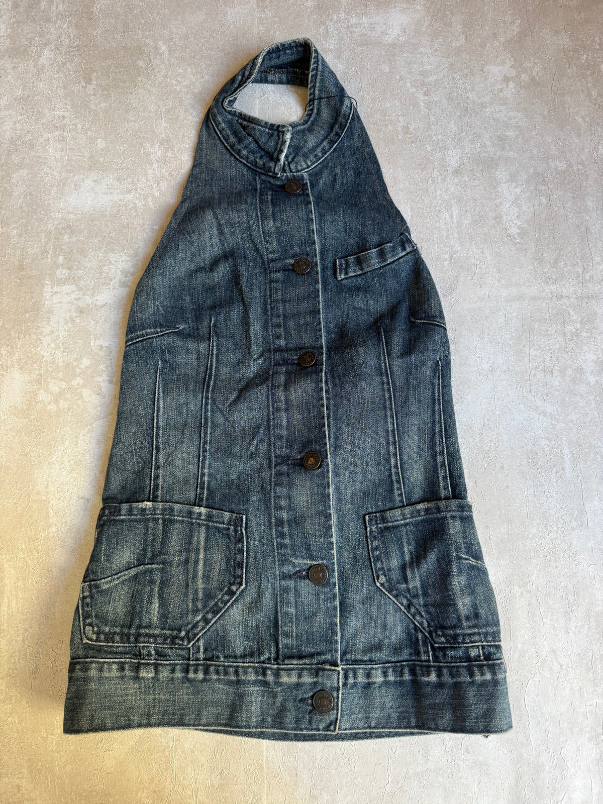 Vintage Rework Denim Halter Top