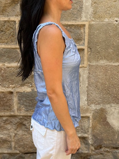 Silk Ruffle Trim Cami