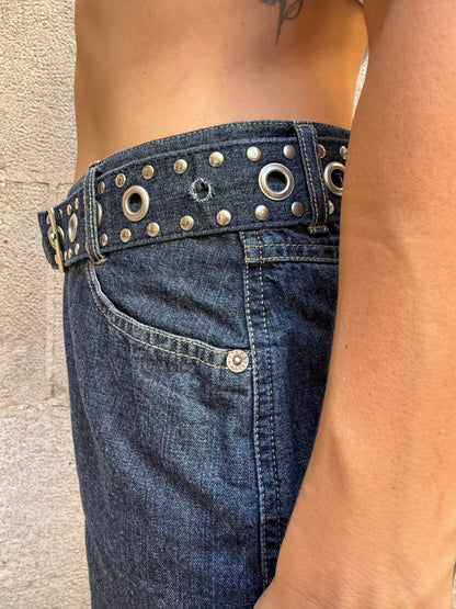 Vintage Dark Wash Denim Shorts