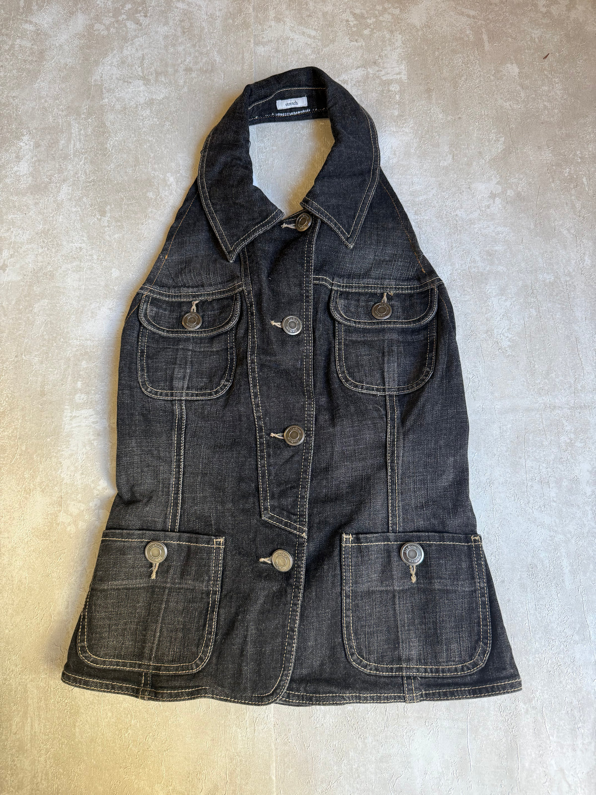 Vintage Rework Denim Halter Top