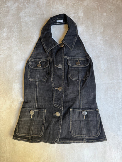 Vintage Rework Denim Halter Top