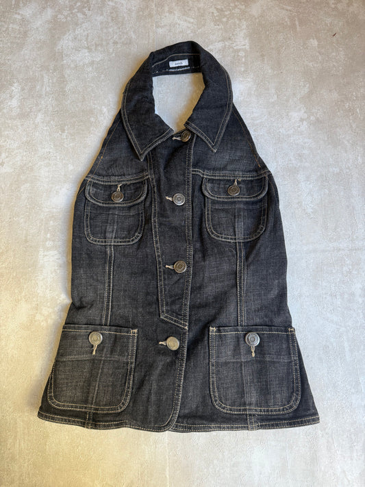 Vintage Rework Denim Halter Top