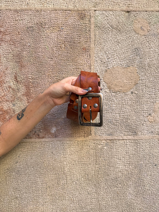 Vintage Brown Leather Belt