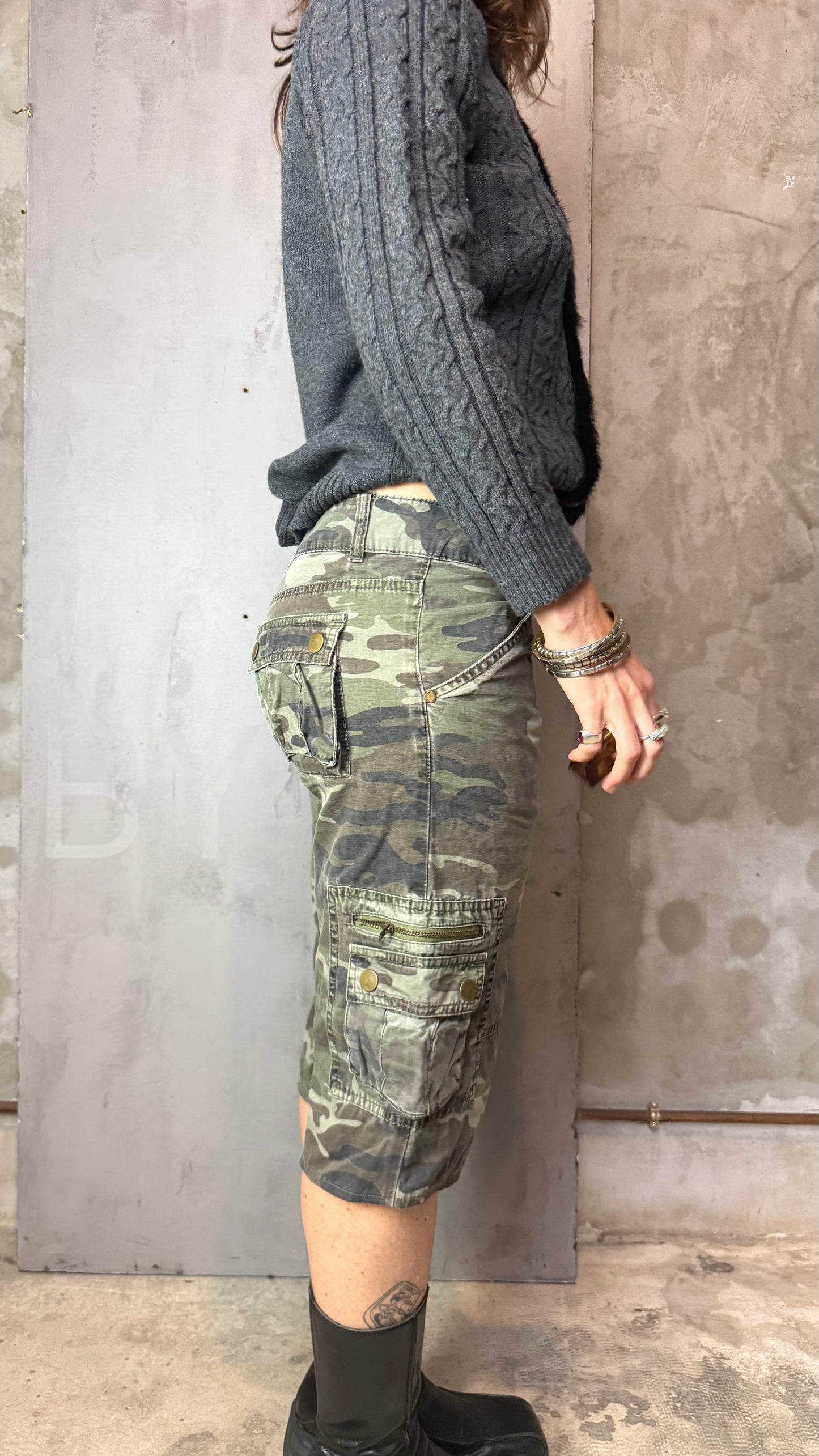 Camo Cargo Shorts Utility Style Vintage