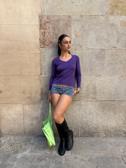 Emporio Armani Vintage Purple Long Sleeve Top