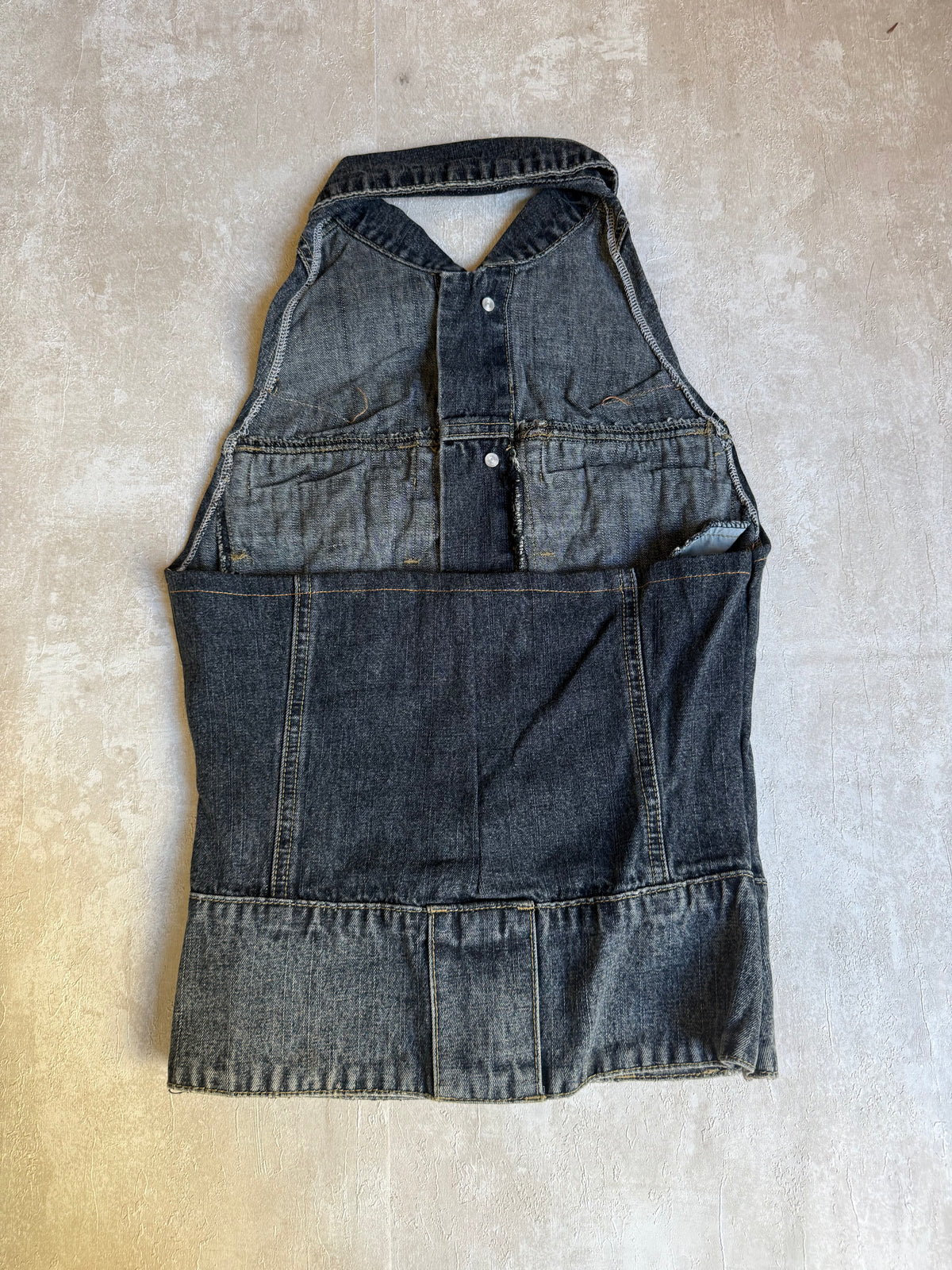 Vintage Rework Denim Halter Top