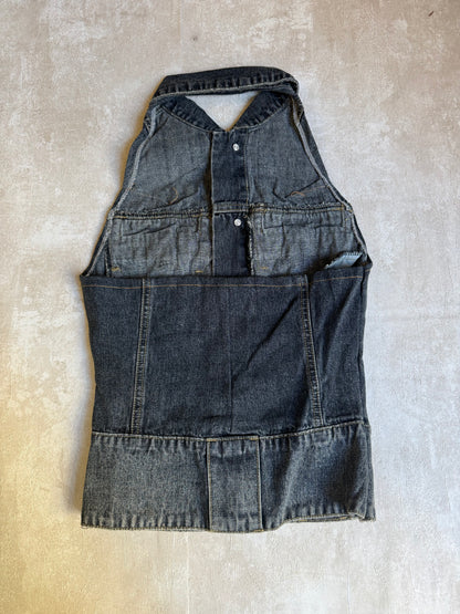 Vintage Rework Denim Halter Top