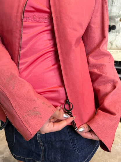 Original Diesel Salmon Leather Jacket