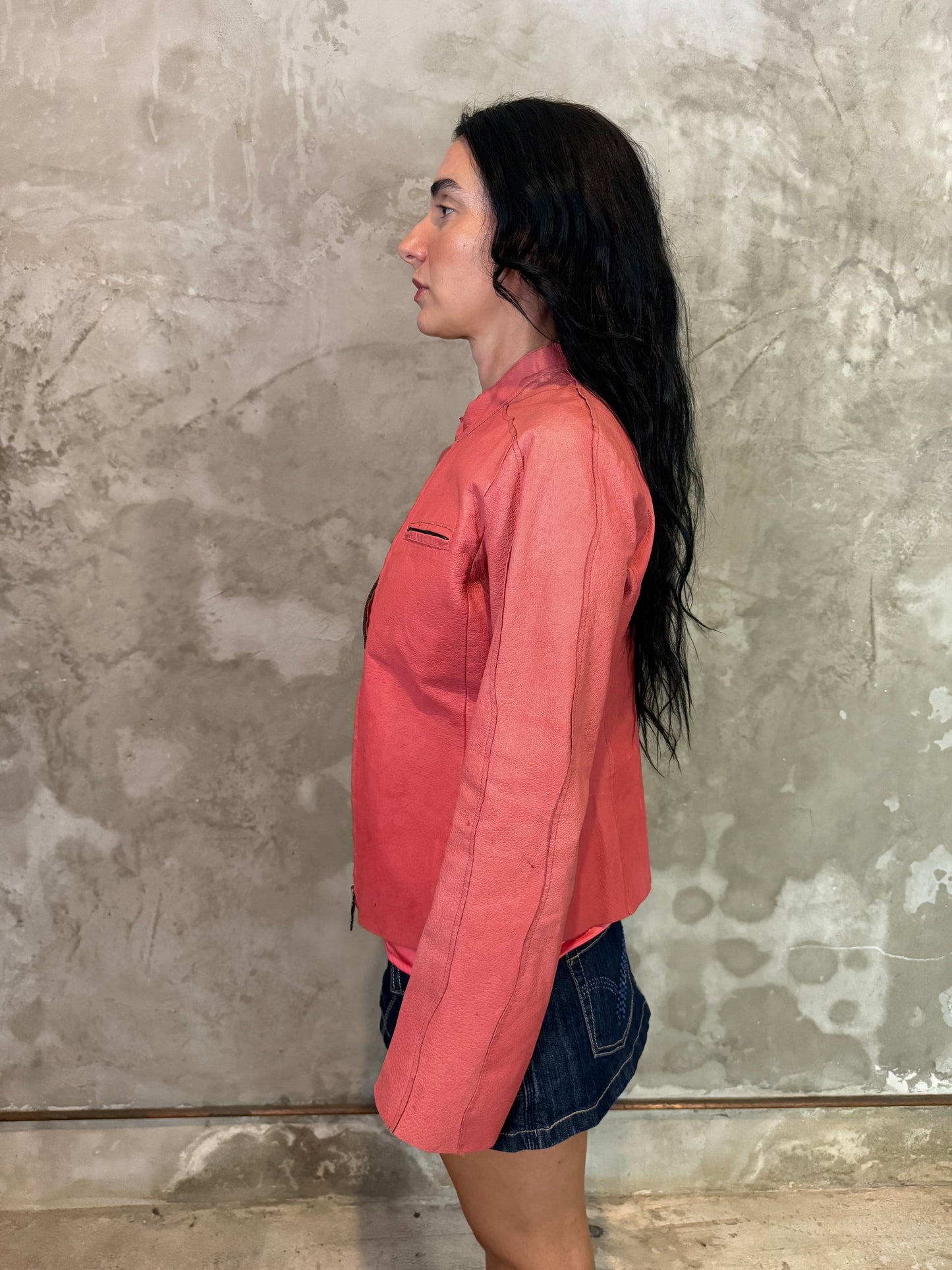 Original Diesel Salmon Leather Jacket