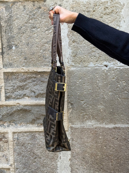 Vintage Fendi Zucca Canvas Tote Bag